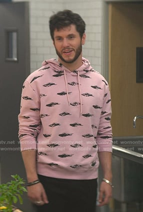 Forty’s pink car print hoodie on You