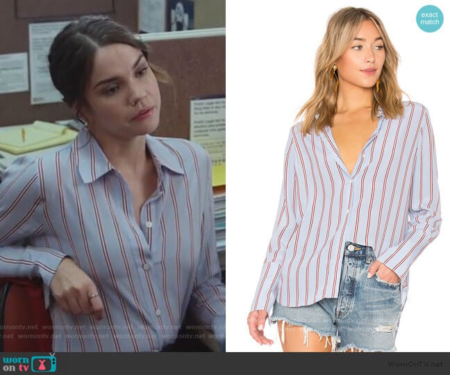 Frame Long Cuff PJ Blouse worn by Callie Foster (Maia Mitchell) on Good Trouble
