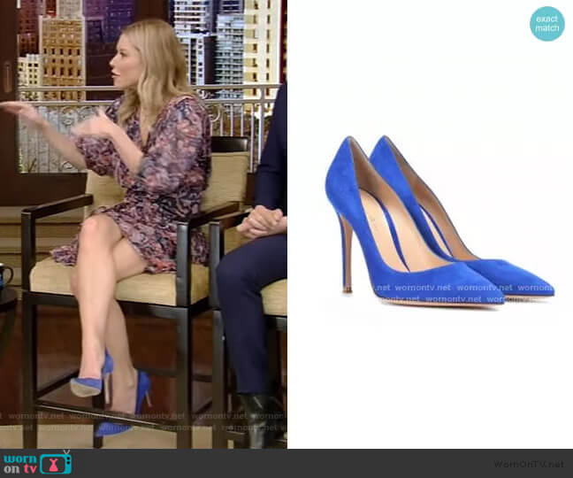 Gianvito Rossi Gianvito Suede Pumps worn by Kelly Ripa on Live with Kelly and Mark