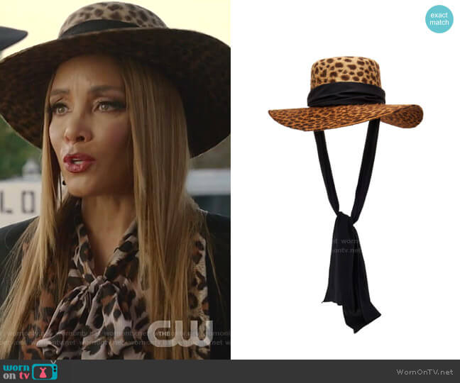 Gladys Tamez Millinery Verushka Hat worn by Dominique Deveraux (Michael Michele) on Dynasty