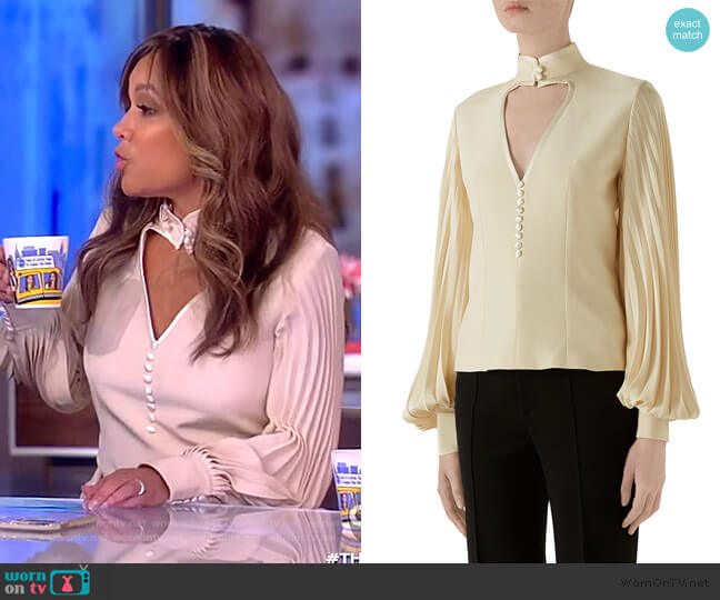 Gucci Long-Sleeve Silk Blouse worn by Sunny Hostin on The View