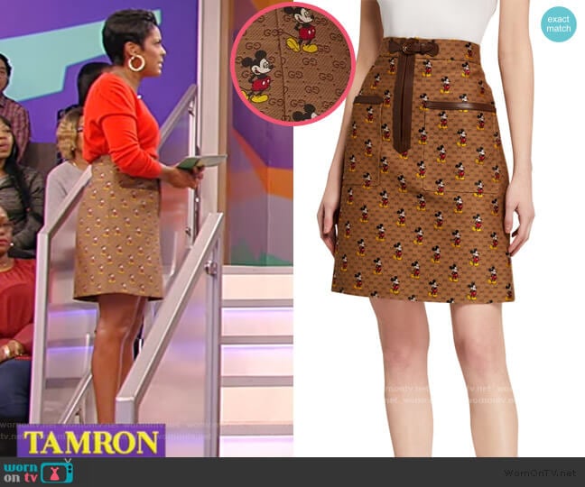 Gucci x Disney Mickey Mouse Canvas Skirt worn by Tamron Hall on Tamron Hall Show
