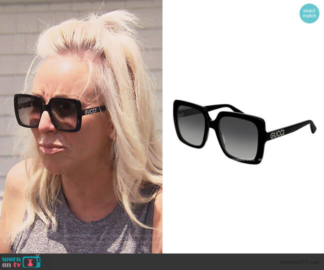 Gucci Square Acetate Sunglasses worn by Margaret Josephs on The Real Housewives of New Jersey