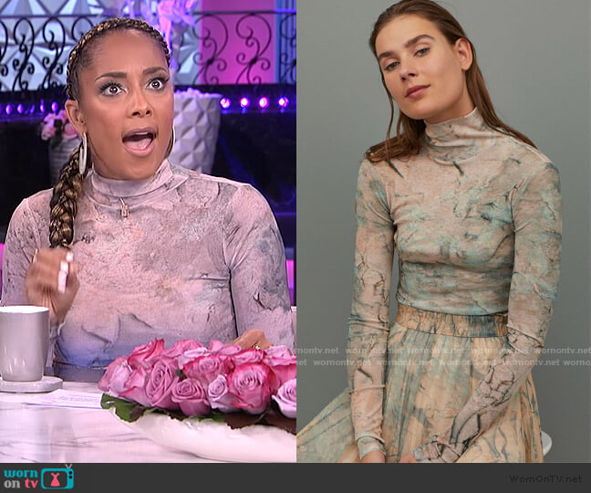H&M Turtleneck Top worn by Amanda Seales on The Real
