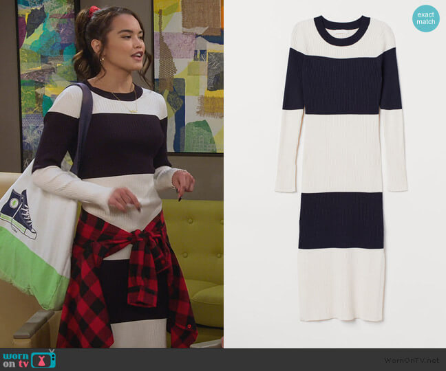 H&M Ribbed Dress worn by Alexa Mendoza (Paris Berelc) on Alexa & Katie
