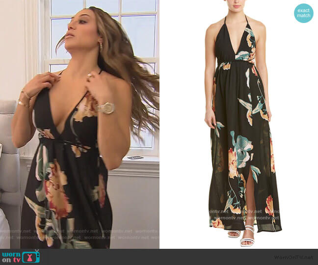 Haute Rogue Floral Jill Maxi Dress worn by Melissa Gorga on The Real Housewives of New Jersey