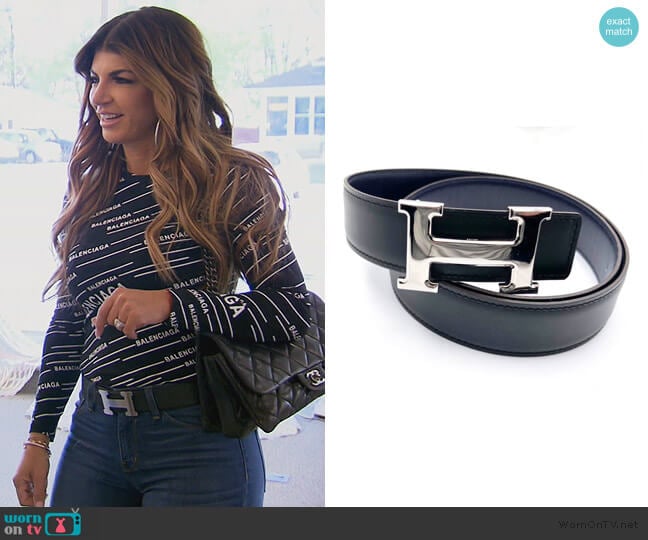 Hermes H Leather Belt worn by Teresa Giudice on The Real Housewives of New Jersey