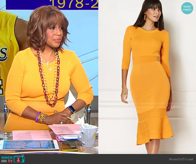 New York & Company Ina Sweater Dress - Eva Mendes Collection worn by Gayle King on CBS Mornings
