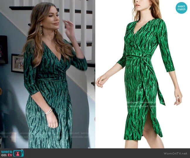 INC International Concepts Side-Tie Faux-Wrap Dress worn by  Gloria Pritchett (Sofia Vergara) on Modern Family