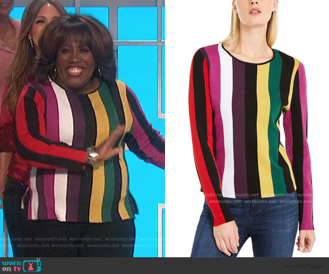 INC International Concepts Striped Sweater worn by Sheryl Underwood on The Talk
