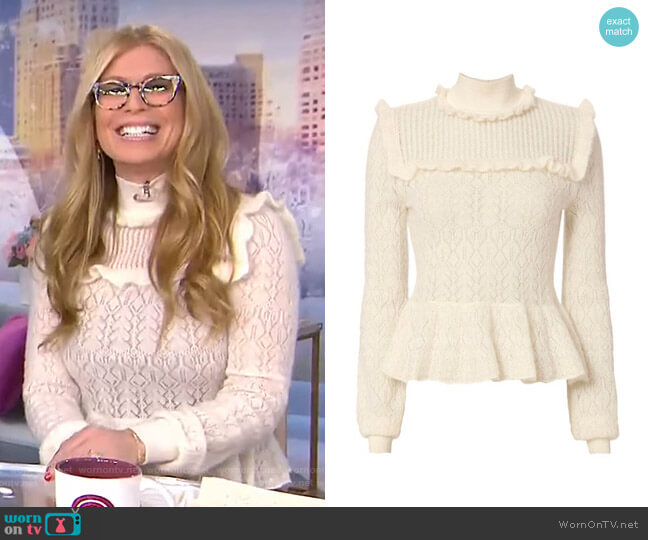 Intermix Pointelle Sweater worn by Jill Martin on Today