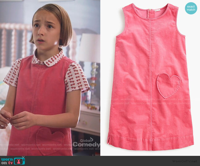 J. Crew Corduroy Dress with Heart Pocket