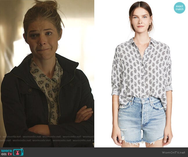James Perse Paisley Print Boxy Shirt worn by Tami Tamietti (Kate Miner) on Shameless