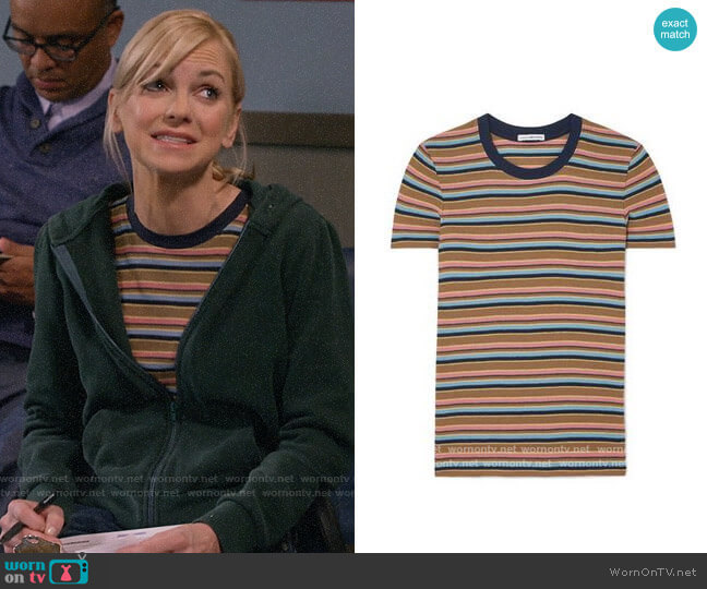 James Perse Vintage Boy Striped T-shirt worn by Christy Plunkett (Anna Faris) on Mom
