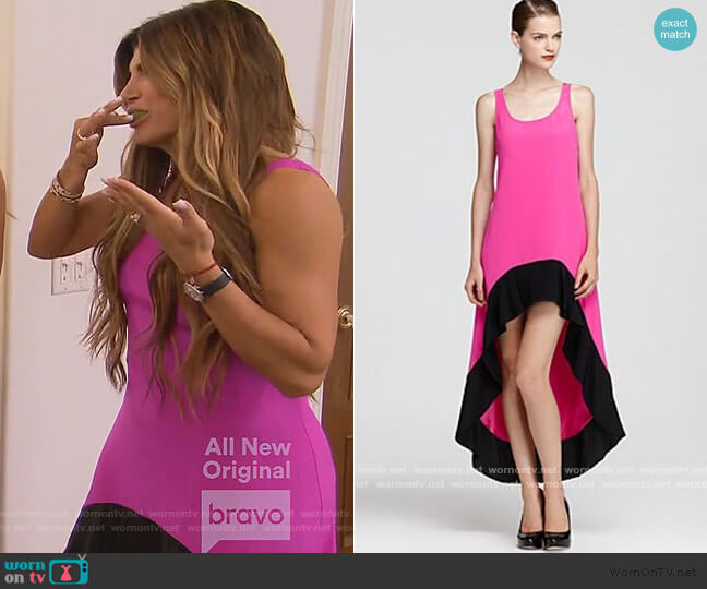 Jay Godfrey Colorblock Mulino Dress worn by Dolores Catania on The Real Housewives of New Jersey