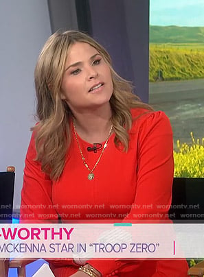 Jenna’s red long sleeve midi dress on Today