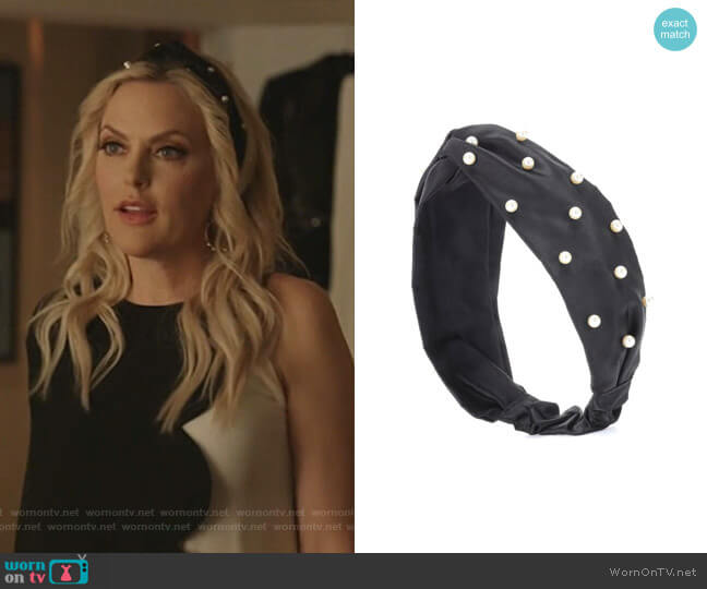 Jennifer Behr Faux Pearl-Embellished Headband worn by Alexis Carrington (Elaine Hendrix) on Dynasty
