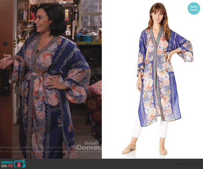 Johnny Was Blati Silk Floral-Print Kimono