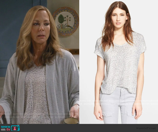 Joie Omnira Print Top worn by Bonnie Plunkett (Allison Janney) on Mom