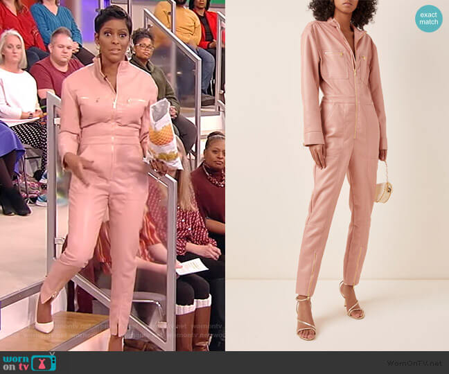 Jonathan Simkhai Vegan Leather Jumpsuit worn by Tamron Hall on Tamron Hall Show