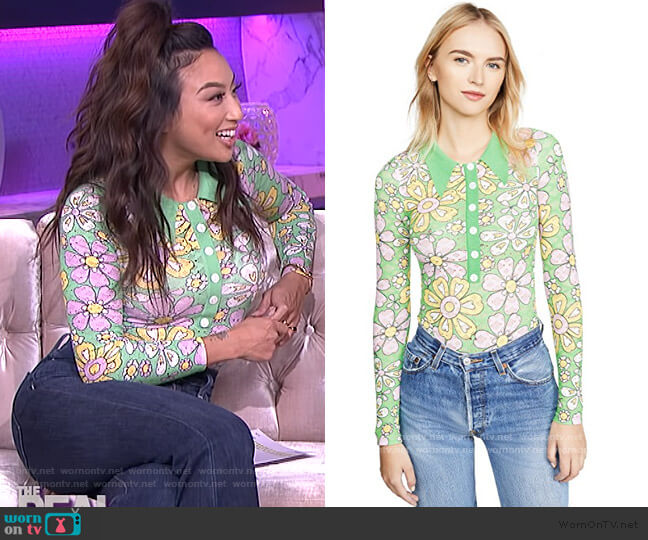 JoosTricot Long Sleeve Bodysuit worn by Jeannie Mai on The Real
