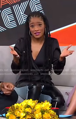 Keke’s leather panel jeans on GMA Strahan Sara And Keke