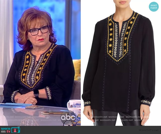 Kobi Halperin Sandi Embellished Silk Blouse worn by Joy Behar on The View