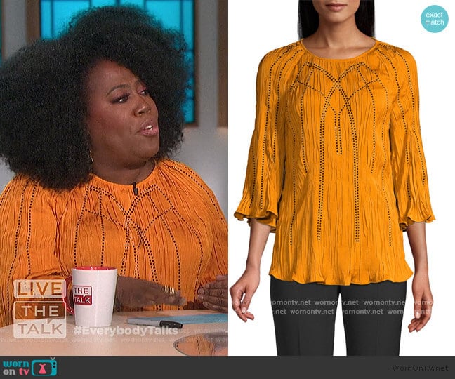 Kobi Halperin Steffi Embellished Blouse worn by Sheryl Underwood on The Talk