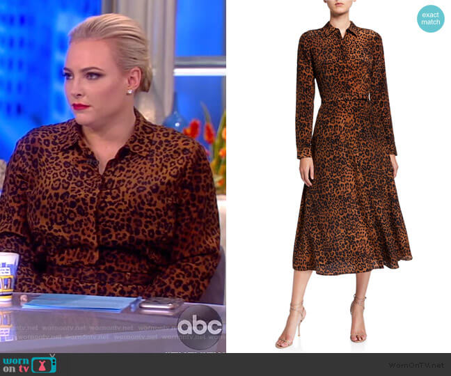 Augustina Leopard Printed Midi Dress Lafayette 148 worn by Meghan McCain on The View