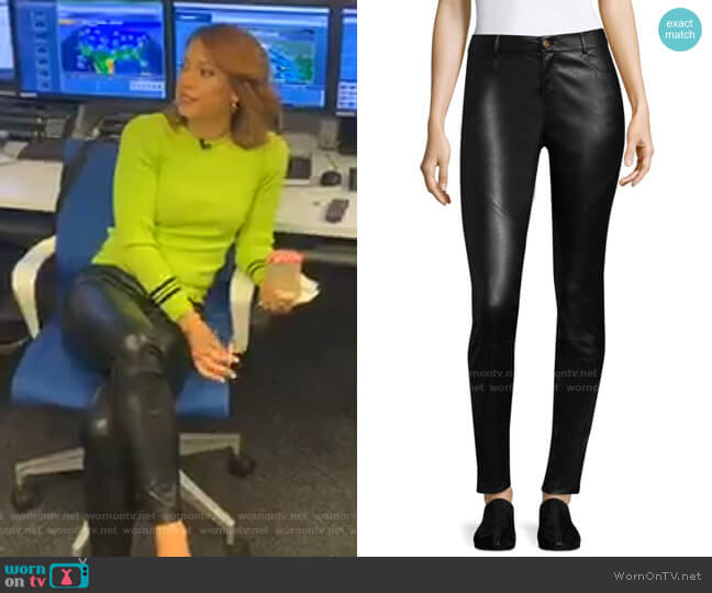 Lafayette 148 New York Nappa Leather Mercer Pants worn by Ginger Zee on Good Morning America
