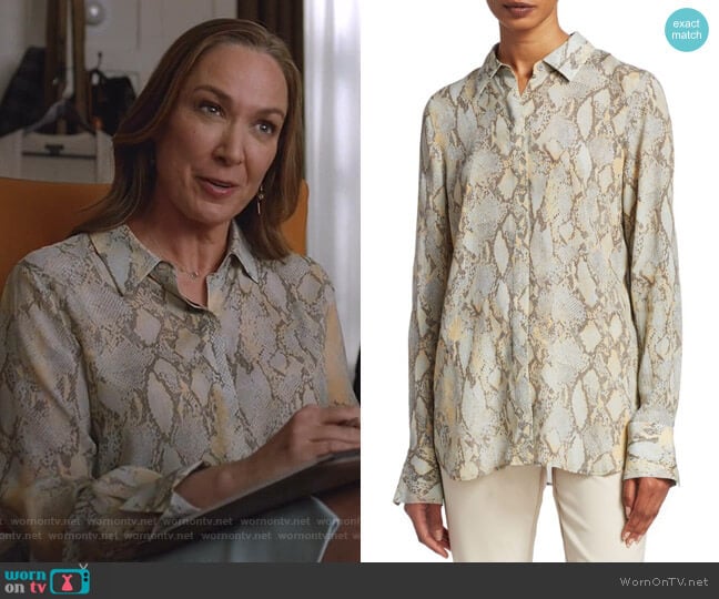 Lafayette 148 New York Scottie Python Blouse