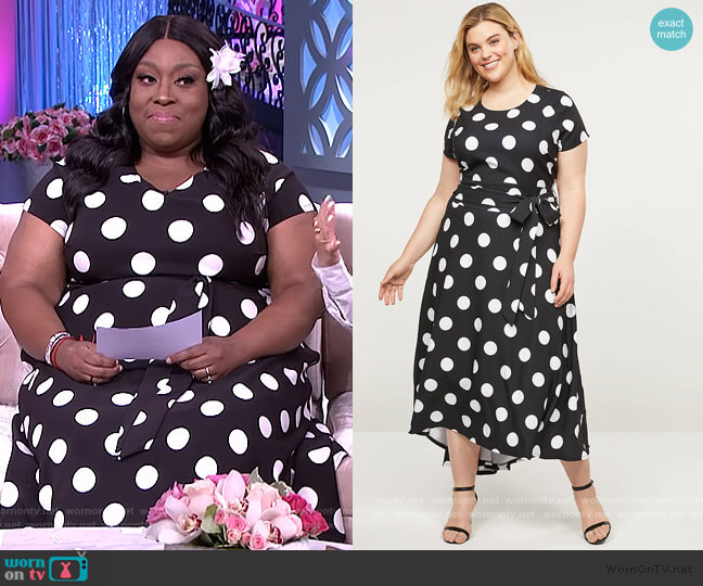 Lane Bryant Lena High-Low Belted Maxi Dress worn by Loni Love on The Real