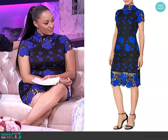 Laundry by Shelli Segal Lace Sheath Dress worn by Tamera Mowry on The Real