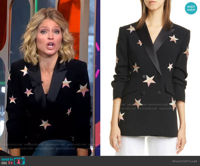 Cinq a Sept Lila Star Blazer worn by Sara Haines on Good Morning America