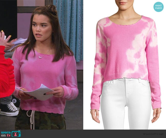 Love Shack Fancy Shane Tie Dye Distressed Wool & Cashmere Sweater worn by Alexa Mendoza (Paris Berelc) on Alexa & Katie