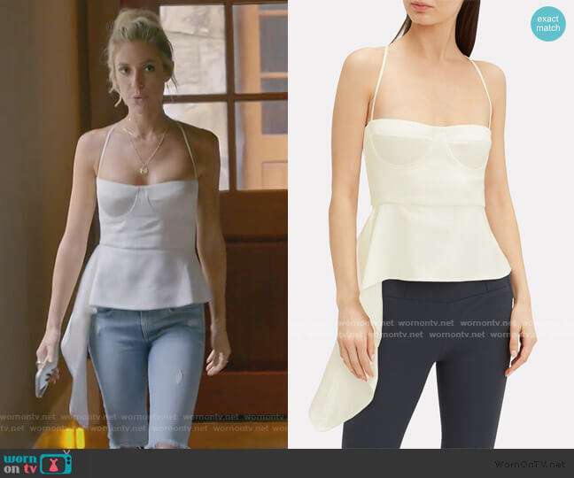 Michelle Mason Drape Accent Bustier Suiting Top worn by Kristin Cavallari on Very Cavallari