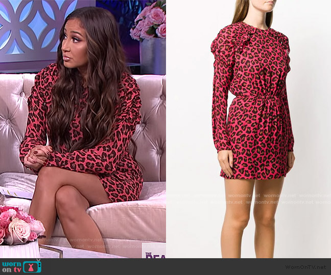 MSGM Animal Print Mini Dress worn by Adrienne Houghton on The Real