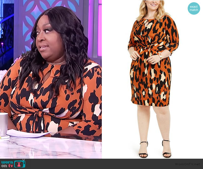 MSK Leopard-Print Tie-Front Dress worn by Loni Love on The Real