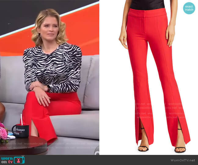 Derek Lam 10 Crosby Maeve Slit Hem Pants worn by Sara Haines on Good Morning America