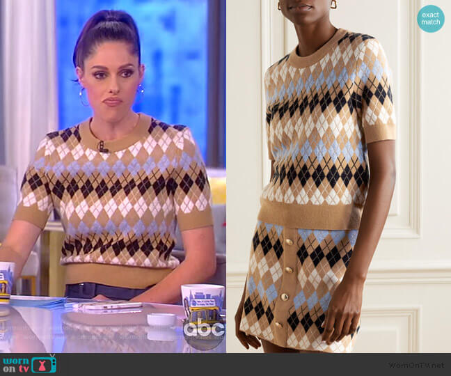 Maje Argyle wool-blend Top worn by Abby Huntsman on The View
