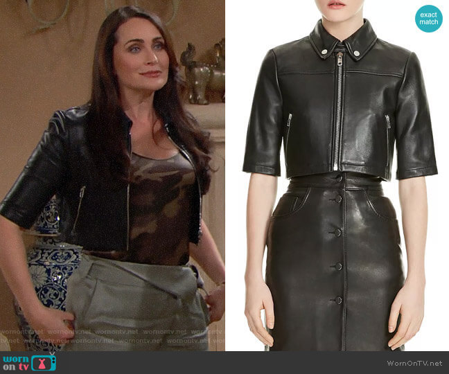 Maje Brittany Jacket worn by Quinn Fuller (Rena Sofer) on The Bold and the Beautiful