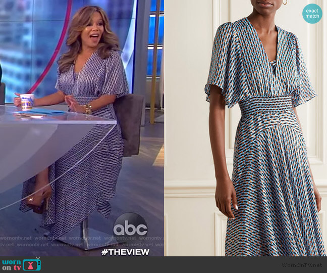 Maje Metallic Printed Georgette Maxi Dress worn by Sunny Hostin on The View