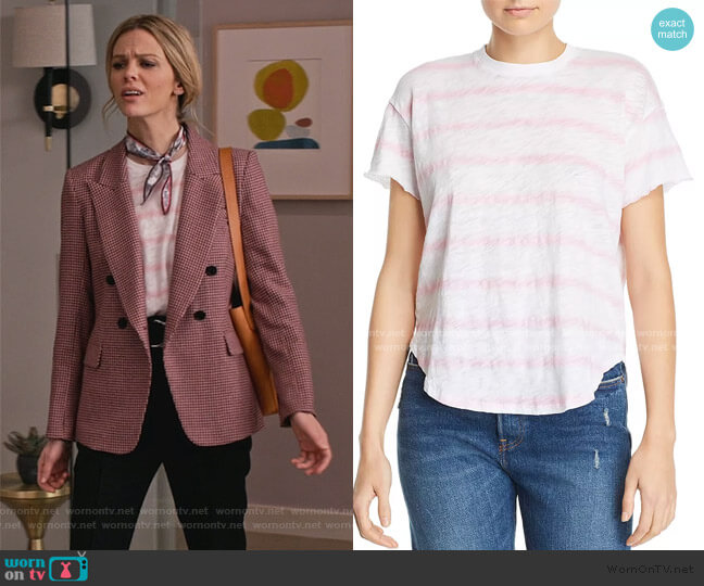 ATM Anthony Thomas Milillo Striped Slub Tee worn by Mallory (Brooklyn Decker) on Grace and Frankie