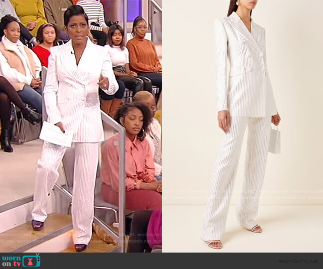 Michael Kors Double-breasted crystal-embellished crepe Blazer worn by Tamron Hall on Tamron Hall Show
