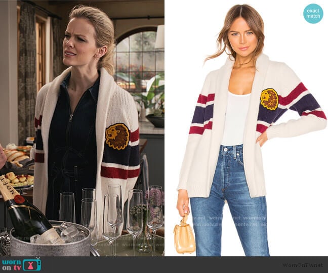 Mother The Fisherman Cardigan worn by Mallory (Brooklyn Decker) on Grace and Frankie