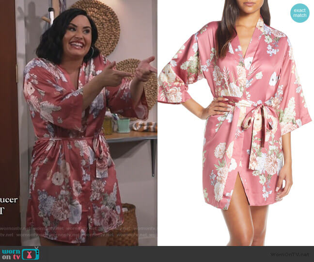 Flora by Nikrooz Arisa Floral Print Satin Robe