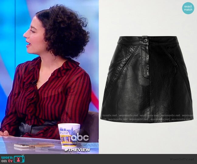 Nili Lotan Kade paneled leather mini skirt