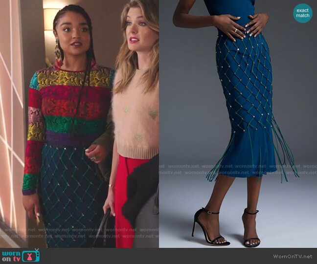 Cushnie Ocean Vivica High Waisted Pencil Skirt worn by Kat Edison (Aisha Dee) on The Bold Type