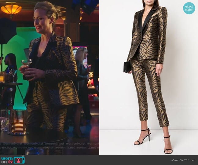 Prabal Gurung Zebra Pattern Fitted Blazer worn by Jacqueline (Melora Hardin) on The Bold Type