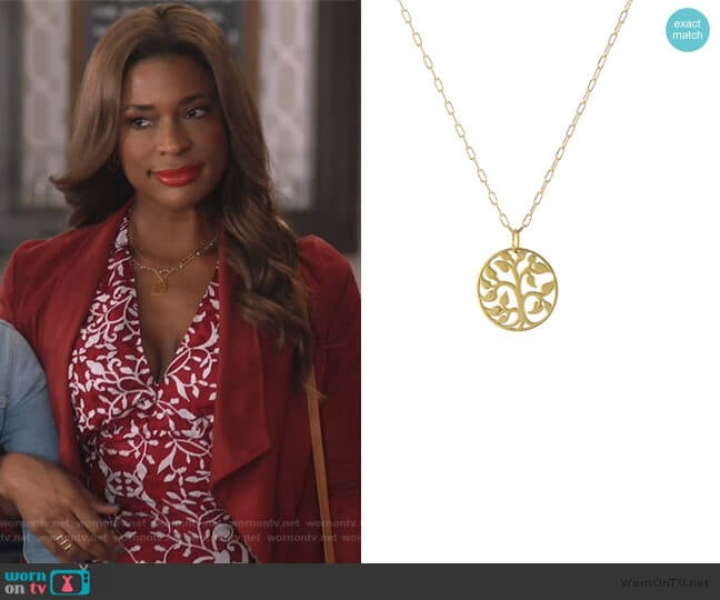 Peggy Li Tree of Life Necklace worn by Poppy (Kimrie Lewis) on Single Parents